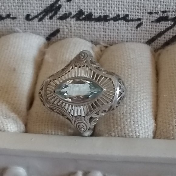 Jewelry - Art Deco Aquamarine Silver Ring